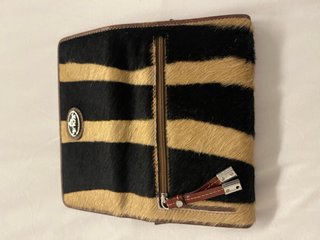 Cartera Tous Pelo Rayas Beige y Negro