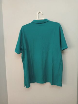 Polo hombre manga corta verde azulado