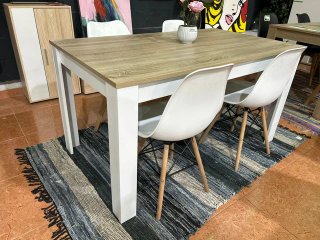Mesa Comedor Madera + 4 Sillas 138CM