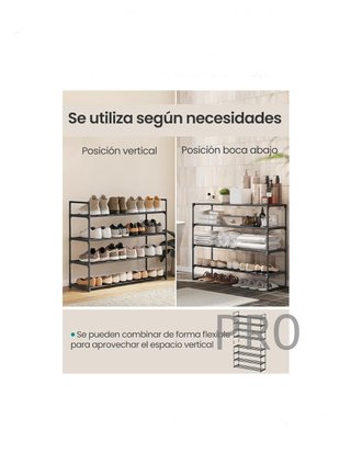 Zapatero de 4 niveles, metálico, organizador de zapatos