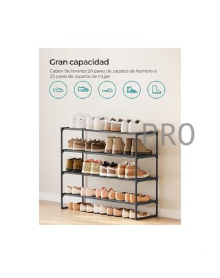 Zapatero de 4 niveles, metálico, organizador de zapatos