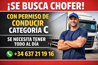 Se necesita chofer categoría C mas CAP para camión