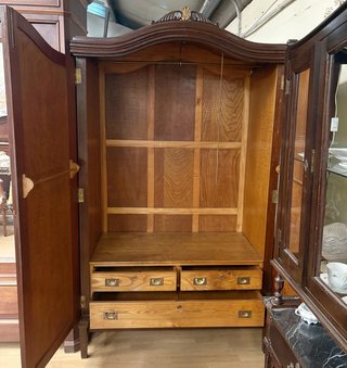 Armario Francés 2 Puertas Madera y Cristal