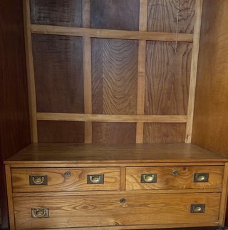 Armario Francés 2 Puertas Madera y Cristal