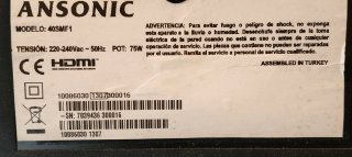 TV Ansonic 40" Mod. 40SMF1
