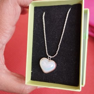 Collar Corazón Nacarado Plata
