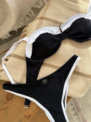 Conjunto Baño Minimalista Blanco y Negro S, M, L