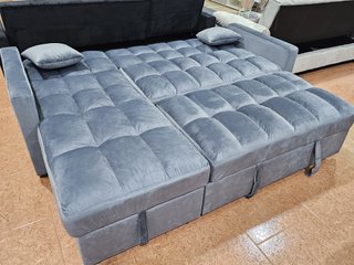 Sofá cama gris de 210cm con arcón
