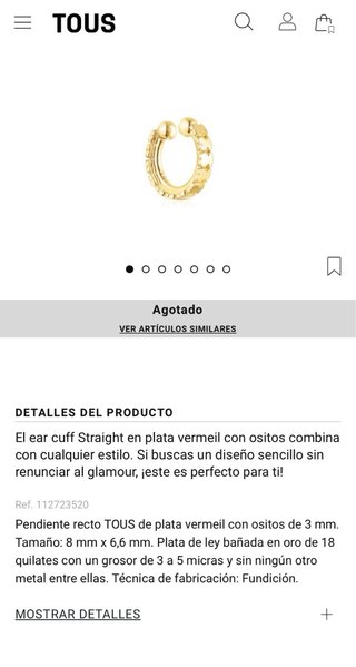 Earcuff Tous Dorado