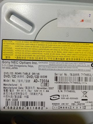 LETTORE DVD/CD SONY NEC OPTIARC MOD. AD-7203A
