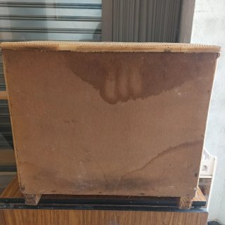 Mesita de noche vintage de mimbre y bambú