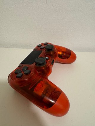 Mando PS4 Transparente Rojo