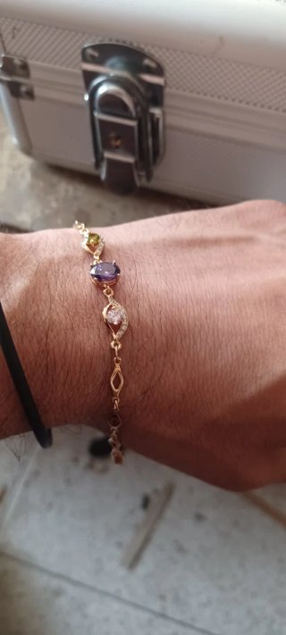 Pulseira banhada a ouro 18k com pedras