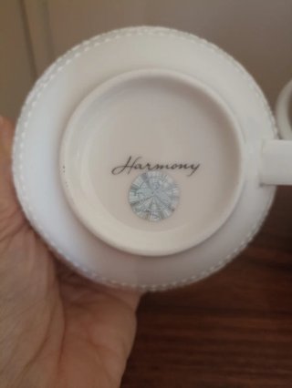 Teiera e tazza in porcellana bianca.
