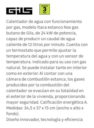 Calentador GILS Estanco Blanco