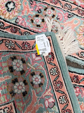 Coppia Tappeti Annodati a Mano Seta e Lana