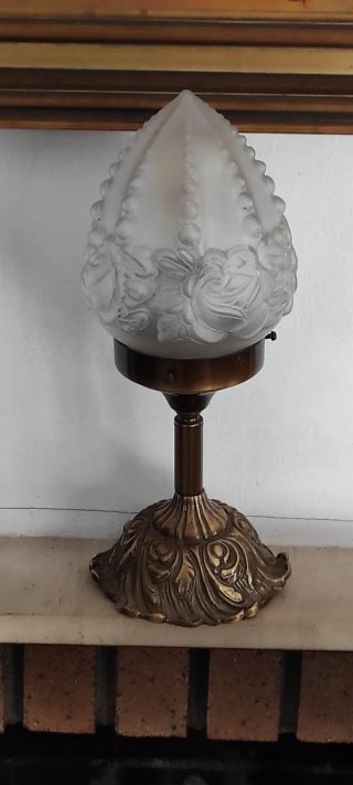 Lámpara Vintage Bronce y Cristal Ácido