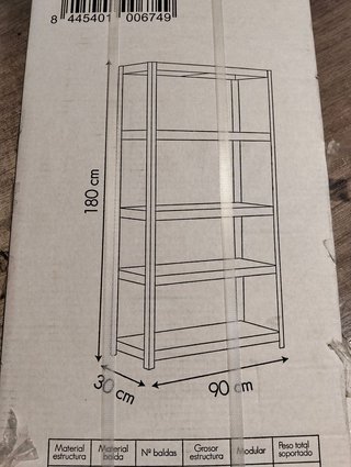 Estantería galvanizada 90x30x180 cm CatterHouse Nils Solid 180