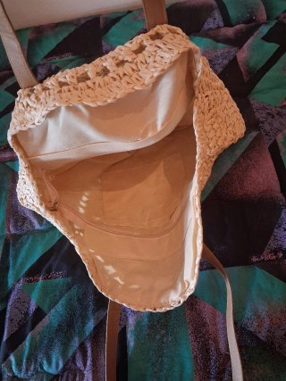 Bolso de playa redondo de rafia