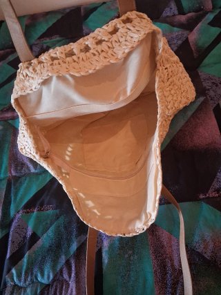 Bolso de playa redondo de rafia