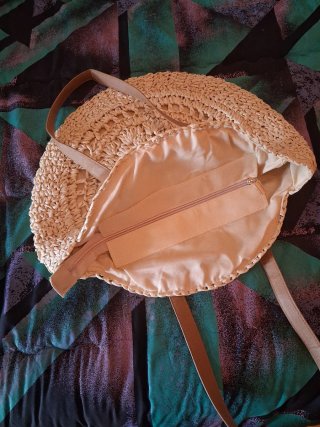 Bolso de playa redondo de rafia