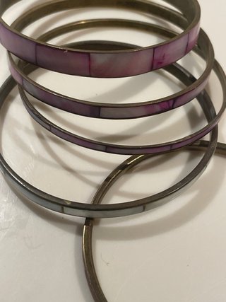 Bracciali vintage ottone e madreperla