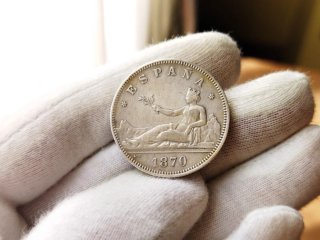 Moneda Plata 2 pesetas 1870 *18*70 Gob. Provisiona