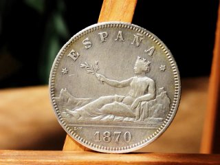 Moneda Plata 2 pesetas 1870 *18*70 Gob. Provisiona