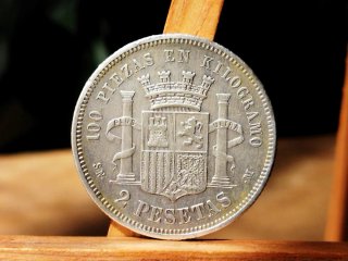 Moneda Plata 2 pesetas 1870 *18*70 Gob. Provisiona