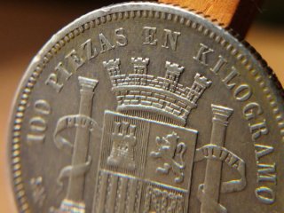 Moneda Plata 2 pesetas 1870 *18*70 Gob. Provisiona