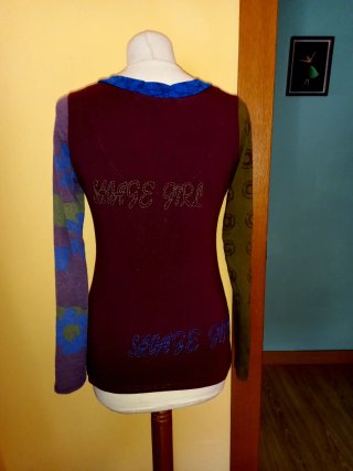 Top estampado multicolor talla única