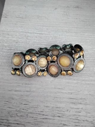3 Pulseras Bisutería Gris y Naranja