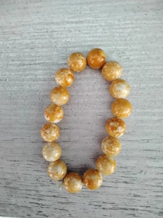 3 Pulseras Bisutería Gris y Naranja