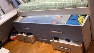 Cama juvenil con almacenaje