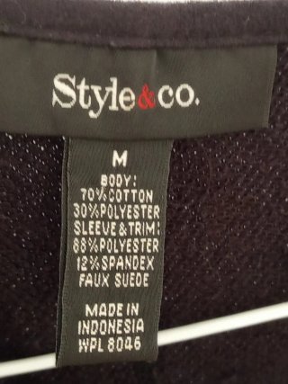 Vestido negro Style & Co 70% algodón