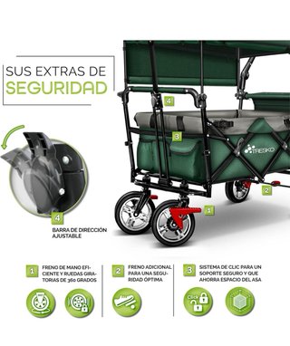 Carro TRESKO con Techo y Bolsa Lateral