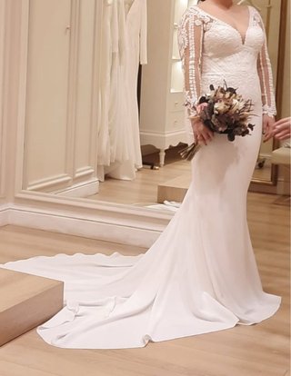 Vestido de Novia 2021 Encaje Manga Larga