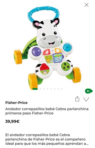 Correpasillos/Andador Fisher Price Cebra