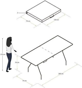 Gardiun Mesa Plegable y Portátil New Koln 240x74