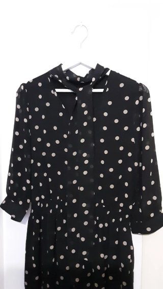 Vestido lunares negro y blanco. Talla S/ M