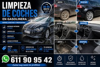 LIMPIEZA DE COCHES EN GASOLINERA