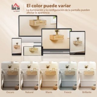 Juego 2 Mesitas Noche Rattan 40x30x15 cm