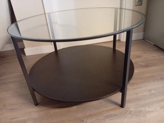 Mesa redonda cristal y metal