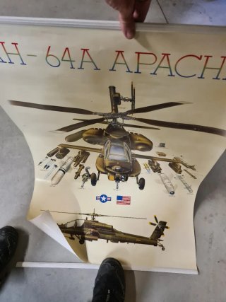 Poster Elicottero Apache AH-64A 67x100