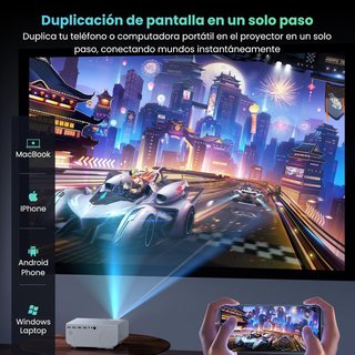 Proyector Nativo 1080P 4K Soporte WiFi