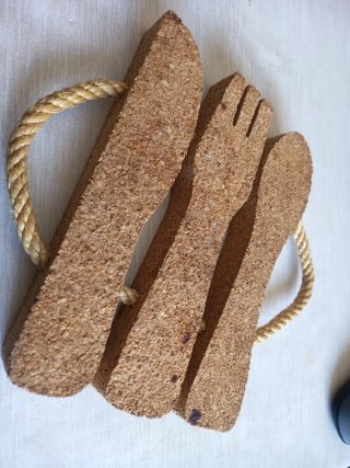 Salvamanteles de corcho y yute