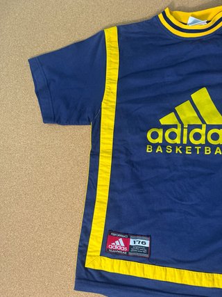T-shirt Adidas Vintage Anni '90 Blu/Giallo M