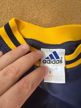 T-shirt Adidas Vintage Anni '90 Blu/Giallo M