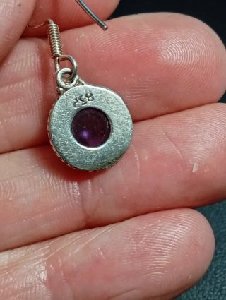 Pendientes Plata Ley Amatista Morado