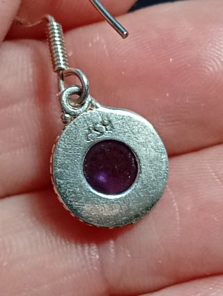 Pendientes Plata Ley Amatista Morado